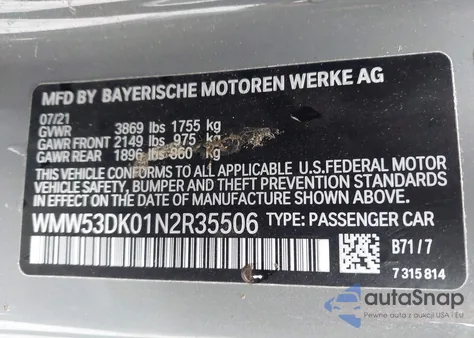 2022 Mini Hardtop Cooper S из США, поврежденный, VIN WMW53DK01N2R35506